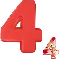 1 Moule à gâteau, Chiffre 4, Silicone alimentaire, Anti-adhésif, 3D, Anniversaire, Mariage
