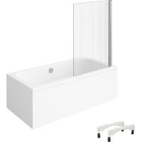Baignoire droite VILLEROY & BOCH Architectura avec pieds acrylique 170 x 80 cm + Pare bain droite AURYS Raywall chromé
