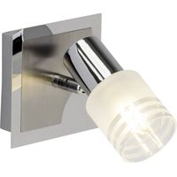 BRILLIANT Lampe Lea LED Wandspot eisen/chrom/weiß 1x LED-D45, E14, 4W LED-Tropfenlampe inklusive, (450lm, 2700K) Energiesparend und langlebig durch LED-Einsatz