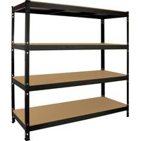 Scaffale in Acciaio Senza Bulloni Q-Rax Nero Largo 160cm per Magazzino e Box