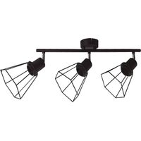 Foco de techo triple lineal Serie Bhani E27 Negro
