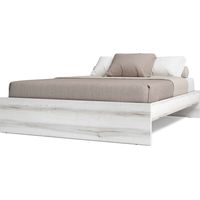 Cama para Dormitorio Habitación de Matrimonio Aro Estilo Contemporáneo en Color Blanco 150x190 cm