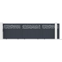 Puerta corredera de 5 m DOLOMITE RUIVO H.160cm aluminio gris
