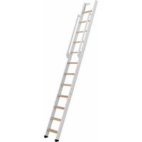 Scala da soppalco pieghevole bianca 12 gradini - Altezza d'accesso 2.90m - Larghezza 36cm - STRONG-300-BL