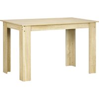 Mesa de Comedor para 4-6 Personas Rectangular de Melamina y Estilo Moderno 120x69x75 cm Roble
