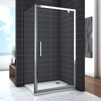 Ocean Sanitaire – Cabine de douche 80x80x185cm – Verre de sécurité 6mm – Installation en angle – Porte pivotante – Profilé aluminium anodisé