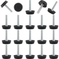 Lntyq Lot de 20 niveleurs réglables filetés à visser pour meubles, pieds de nivellement M6 pour meubles de patio, pieds de table, chaises et pieds de meubles