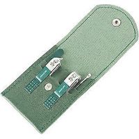 Kit de pédicure professionnel 4 pièces avec étui de transport, ensemble de manucure et pédicure en acier inoxydable avec outil de nettoyage du cérumen (vert foncé B)