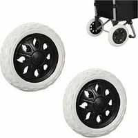 pair ruote di ricambio per carrello della spesa - Ruote in gomma e plastica con schiuma - Design nero a caldo - Per carrelli della spesa e carrelli