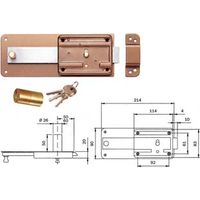 FERROGLIETTO P/FERRO CATENACCIO 5 MANDATE SCROCCO CILINDRO FISSO 3105- - mm.60 (310504600) - 2 pezzi ISEO