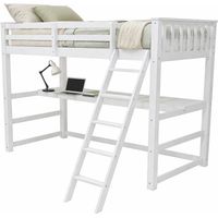 Lit mezzanine avec bureau en bois Sophia Vicawu - Blanc - 90 x 190