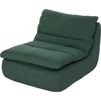 Sedia imbottita effetto velluto verde 82x103x75 cm