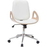 Poltrona da scrivania design bianco e legno chiaro GLORY