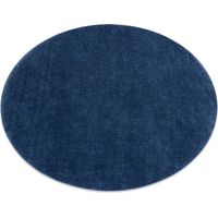 Tapis de lavage moderne LINDO cercle bleu foncé, antidérapant, shaggy blue cercle 80 cm