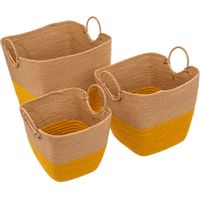 Set 3 Cestini In Vimini Solar Power Giallo