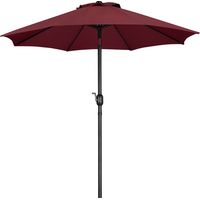Yaheetech Parasol de Jardin Extérieur Parasol Inclinable avec Cadre en Métal Protection Solaire pour Jardin Terrasse Patio Piscine Plage Balcon Φ261 cm Bordeaux