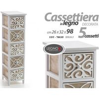 Cajonera estrecha con 5 cajones de madera cm 26 x 32 x 98 h