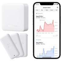 SWITCHBOT Hygromètre Thermomètre Wi-Fi, intérieur/extérieur, pack de 3 avec mini hub, blanc