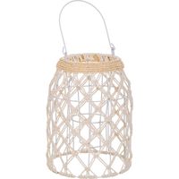 Farol de algodón trenzado y fbira natural blanco d16x30