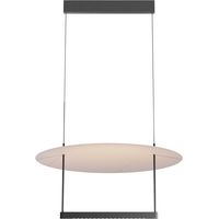 Maytoni Ambience II Plafonnier suspendu moderne de 60 cm à intensité variable, noir, 3 000 K, 1 400 lm, abat-jour blanc