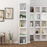 Decortie Multi Modern Bookcase Display Unit Tall 167cm - White