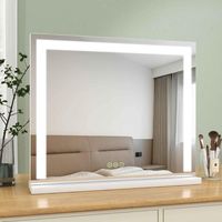 S'AFIELINA Hollywood Vanity Mirror with Lights, LED Hollywood Mirror with Dimmable, Touch Screen Control, Dressing Table Mirror with Lights, 600x520x120mm, White