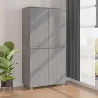 Garde-robe moderne,Armoire de rangement Penderie,Armoire de vêtements HAMAR Gris clair 89x50x180 cm Bois massif de pin -BonneVie91771