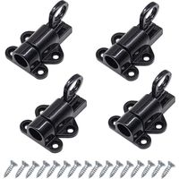 4pcs Door Latch Automatic Door Lock Exterior Door Lock Window Latches Spring Lock Bolts Black Aluminum Band Screws