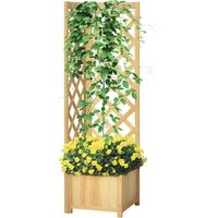 Jardinière en bois (40×40×145 cm) de style méditerranéen, pour jardin et balcon, pratique pour cultiver des plantes