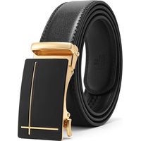 Ceinture en cuir à cliquet pour homme, réglable automatiquement, boucle à clic, style habillé ou décontracté, à ajuster à votre taille.