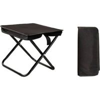 Taburete plegable para camping, minitaburete plegable, silla plegable con bolsa de almacenamiento, asiento ultraligero para viajes, jardín, pesca, barbacoa y playa (negro)