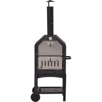 Horno de pizza easycomfort pizza oven barbecue a carbonella acero inoxidable 160 cm