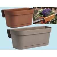 VASO BALCONIERA B-SMART CON SOTTOVASO VASI IN RESINA DA BALCONE 52370V CM 46 TERRACOTTA (52371)