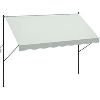 Toldo Manual Retráctil 300x175x210-310 cm Ajustable con Manivela Protección Solar UV40+ para Balcón Terraza Crema