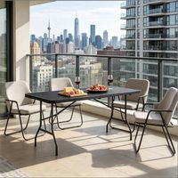 Table de balcon avec plateau lisse, buffet, table à manger pliante
