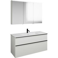 Set burgbad Eqio, composé d'une armoire de toilette à gauche,