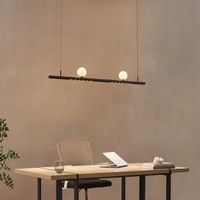 Suspension noire système magnétique 2 profilés et 2 boules LED 18W - Lyne