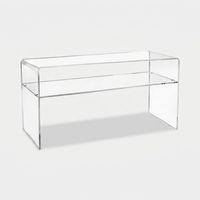 Mobile porta TV moderno in plexiglass trasparente 33x100x50cm Visio