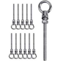 12 PCs Boulon à œil , Boulon à œil M8 x 80mm , Anneau de levage M8, Boulon à œil en acier inoxydable 304 , Crochet à visser Boulon à œil M8