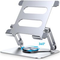 Lntyq Support pour iPad, Support de Tablette Rotatif à 360°, Support de Moniteur Pliable en Aluminium pour Bureau Compatible avec iPad Pro 10.5, 11, 13, Air Mini 2 3 4 5 6, Samsung Tab(4-13")
