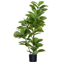 Planta Ficus Artificial 110 cm Planta Artificial con 90 Hojas Musgo y Maceta para Interior y Exterior Verde