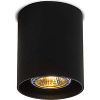 QAZQA tubo - Spot plafond, plafonnier - 1 lumière - Ø 80 mm - Noir - Design, Moderne - éclairage intérieur - Salon I Chambre I Cuisine I Salle à manger