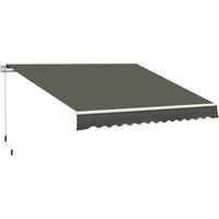 Tenda da Sole per Esterno Avvolgibile a Bracci con Apertura a Manovella, 350x250 cm, Grigio