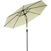 Parasol de jardin extérieur Parasol droit inclinable Ø 3 m en métal Polyester 180g/m² manivelle inclinable Beige