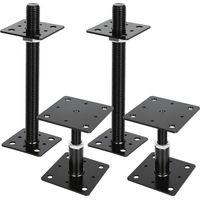 Randaco – Support de poteau réglable en hauteur 30-250 mm – Acier noir résistant à la corrosion – Capacité de charge 3000-4000 kg – Lot de 2