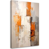Tableau Moderne, Abstraction orange et beige,80x120