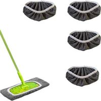 FENOPLASTICA4 Pièces Chiffons De Serpillière Microfibre, Serpillière Recharge Balai Vapeur, Lavables Mop De Chiffons De Rechange en Microfibre, Vadrouille Lavables Réutilisables pour Sols Carrelages