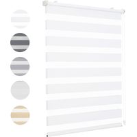 Sekey Doppelrollo 80x200cm Weiß Duo Rollo Klemmfix ohne Bohren Zebrarollo Fensterrollo Klemmrollo Seitenzugrollo Rollos Jalousie Faltrollo für Fenster und Tür