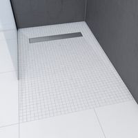 receveur de douche a carreler 80x120cm recoupable sur mesure avec bonde caniveau rainy linear 120