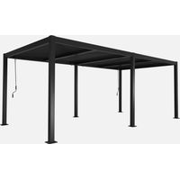 Pergola bioclimatica 3x6m in alluminio e acciaio, lamelle orientabili